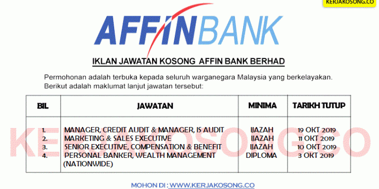 Jawatan Kosong Affin Bank Berhad - Jawatan Kosong Kerajaan ...