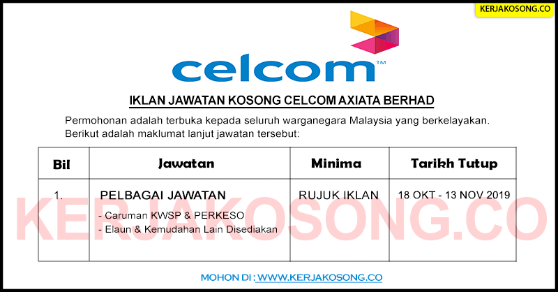 Jawatan Kosong Celcom Axiata Berhad