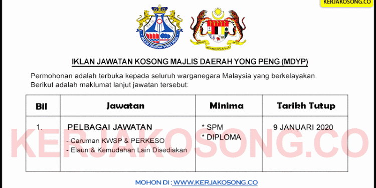 Jawatan Kosong Majlis Daerah Yong Peng (MDYP) - Jawatan ...