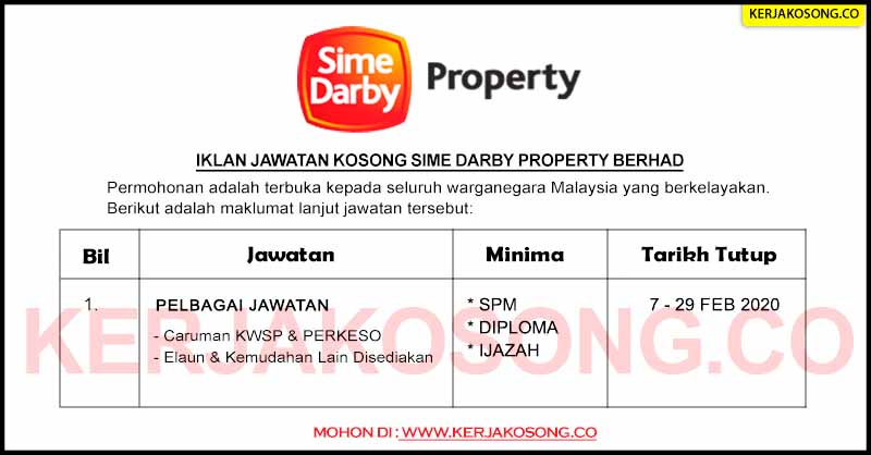 Jawatan Kosong Sime Darby Property Berhad