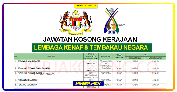 Jawatan Kosong Lembaga Kenaf Dan Tembakau Negara (LKTN ...