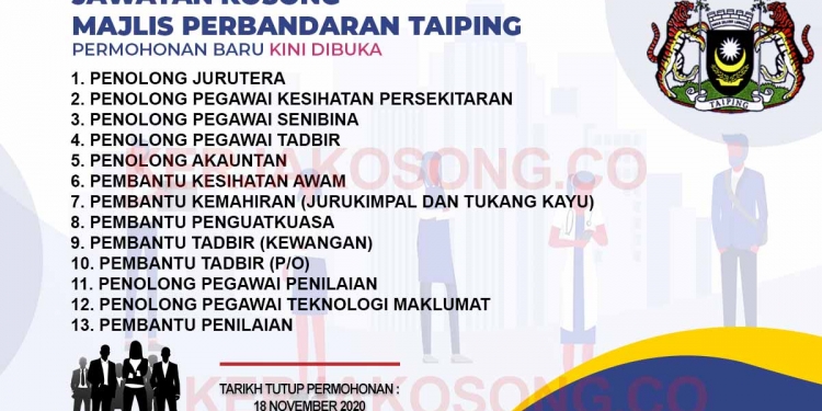 Jawatan Kosong Majlis Perbandaran Taiping