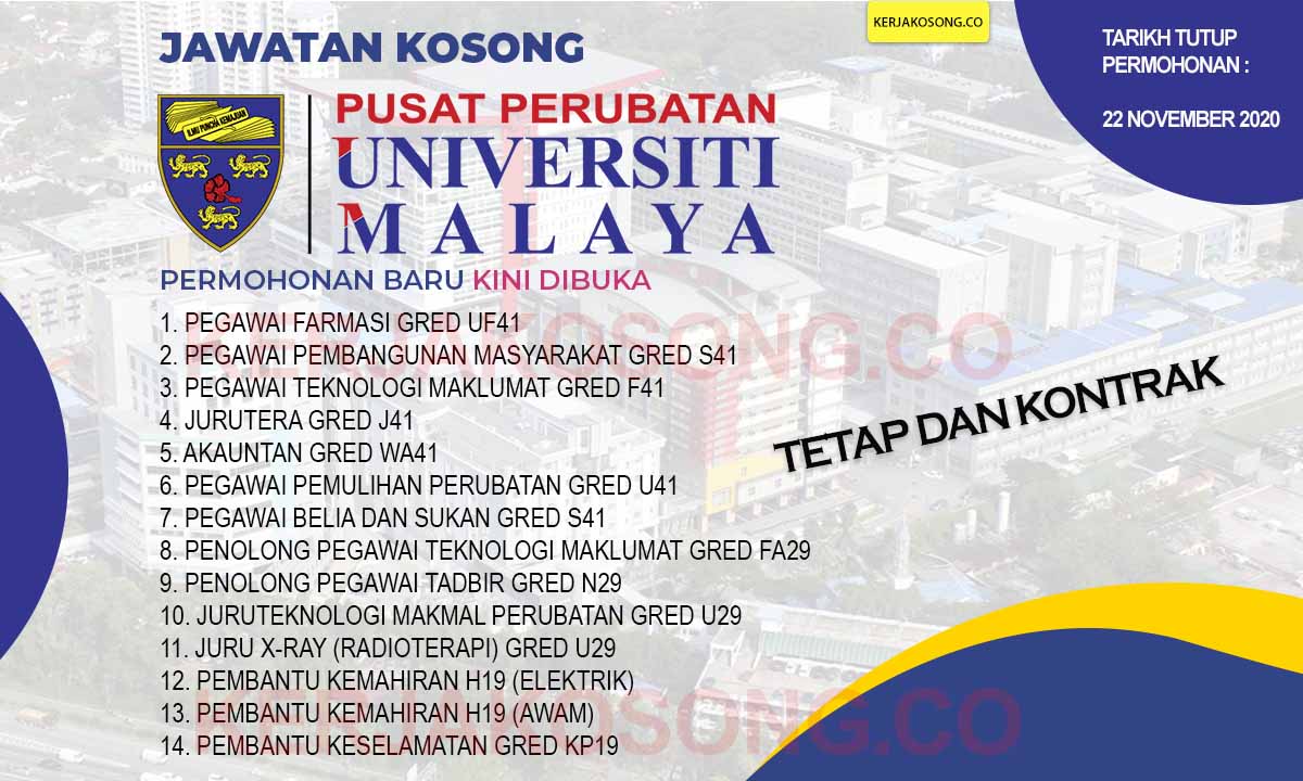 Jawatan Kosong Pusat Perubatan Universiti Malaya Ppum