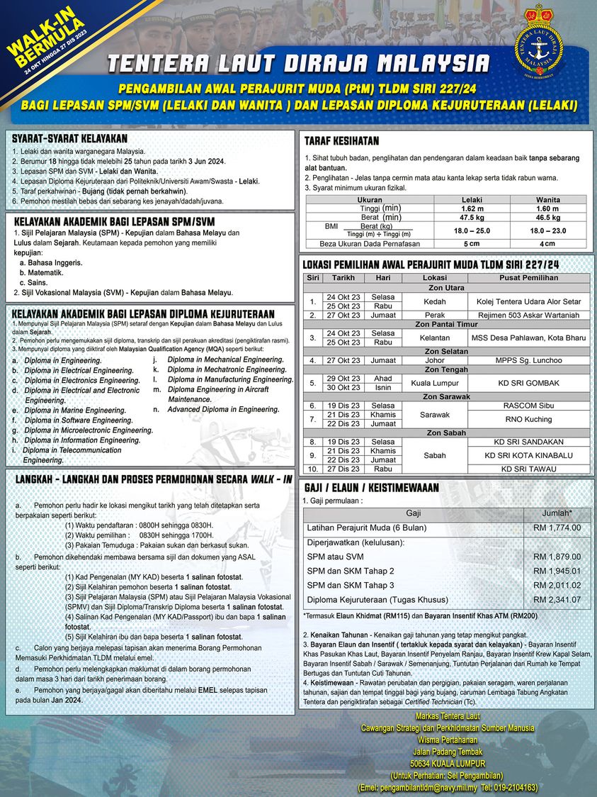 Pengambilan Prajurit Muda (PTM) Tentera Laut Diraja Malaysia (TLDM ...