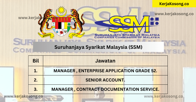 Jawatan Kosong Suruhanjaya Syarikat Malaysia (SSM) Tahun 2023 – Jawatan ...